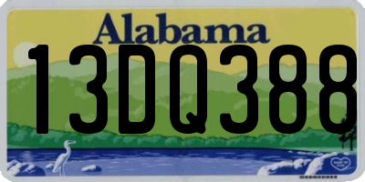 AL license plate 13DQ388
