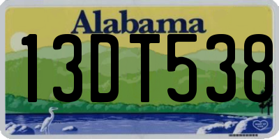 AL license plate 13DT538