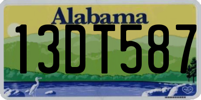 AL license plate 13DT587