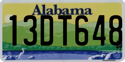 AL license plate 13DT648