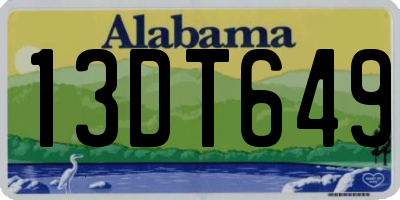 AL license plate 13DT649
