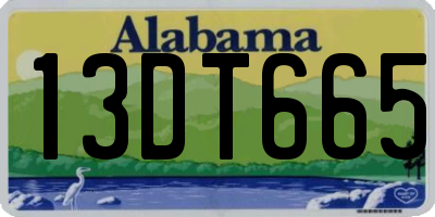 AL license plate 13DT665