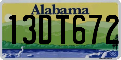 AL license plate 13DT672