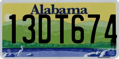 AL license plate 13DT674