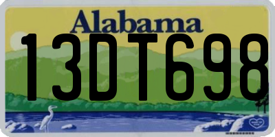 AL license plate 13DT698
