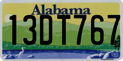 AL license plate 13DT767