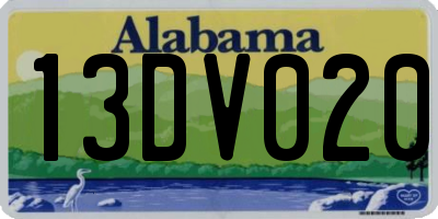 AL license plate 13DV020