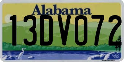 AL license plate 13DV072
