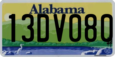 AL license plate 13DV080