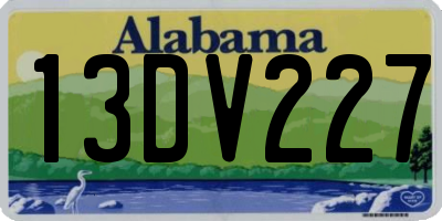 AL license plate 13DV227