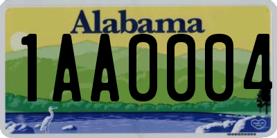 AL license plate 1AA0004