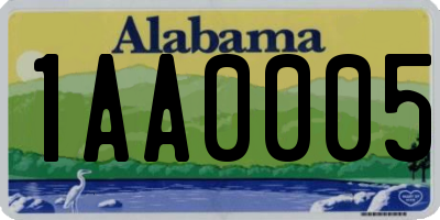 AL license plate 1AA0005