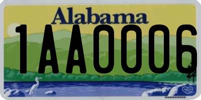 AL license plate 1AA0006