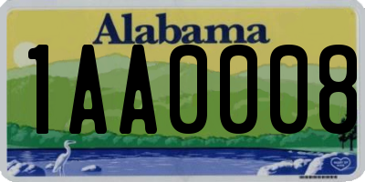 AL license plate 1AA0008