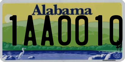 AL license plate 1AA0010