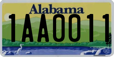 AL license plate 1AA0011