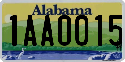 AL license plate 1AA0015