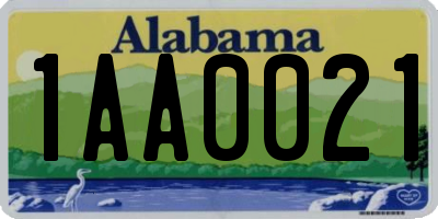 AL license plate 1AA0021