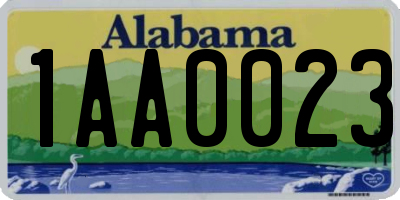 AL license plate 1AA0023