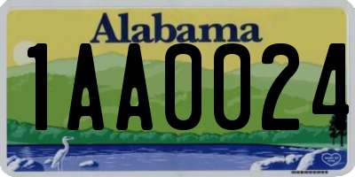 AL license plate 1AA0024