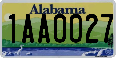 AL license plate 1AA0027