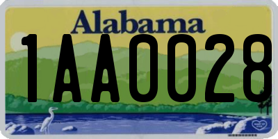 AL license plate 1AA0028