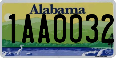AL license plate 1AA0032