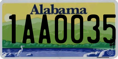 AL license plate 1AA0035