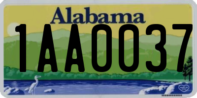 AL license plate 1AA0037