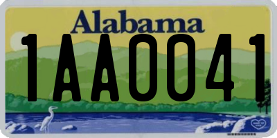 AL license plate 1AA0041