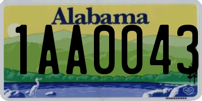 AL license plate 1AA0043