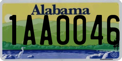 AL license plate 1AA0046