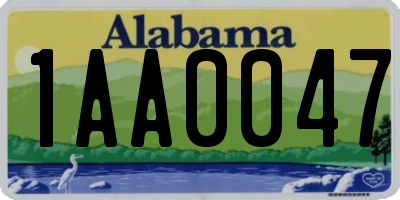 AL license plate 1AA0047