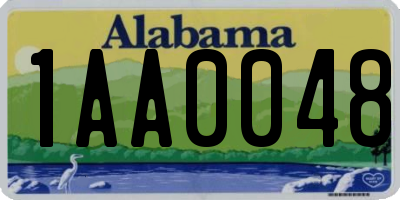 AL license plate 1AA0048