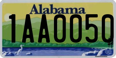 AL license plate 1AA0050