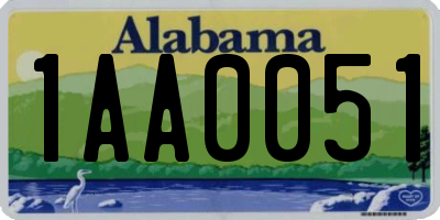 AL license plate 1AA0051