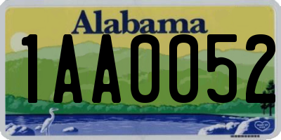 AL license plate 1AA0052