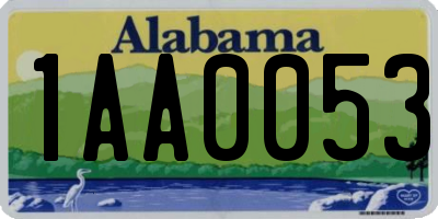 AL license plate 1AA0053