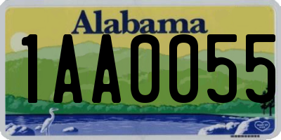 AL license plate 1AA0055