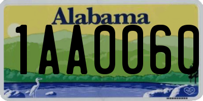 AL license plate 1AA0060