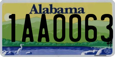 AL license plate 1AA0063