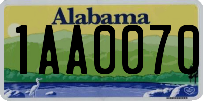 AL license plate 1AA0070