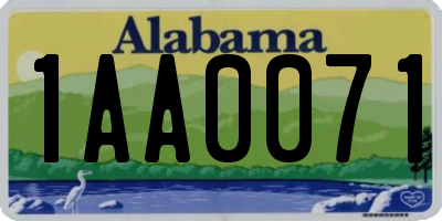 AL license plate 1AA0071