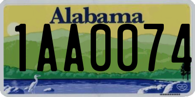 AL license plate 1AA0074