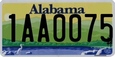 AL license plate 1AA0075