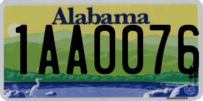 AL license plate 1AA0076