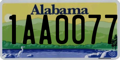 AL license plate 1AA0077