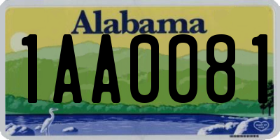 AL license plate 1AA0081