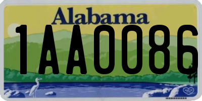 AL license plate 1AA0086