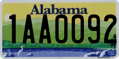 AL license plate 1AA0092